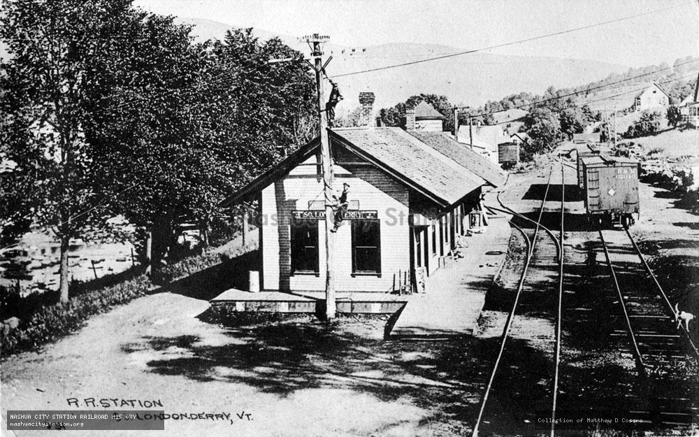 Postcard: Railroad Station, South Londonderry, Vermont